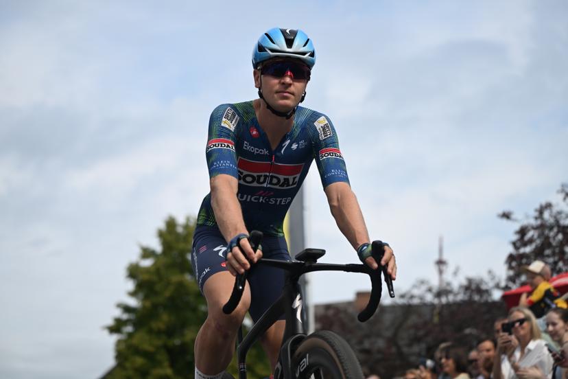 Belgian Tim Merlier of Soudal Quick-Step pictured at the elite race at the Belgian Gravel Championships, Sunday 16 August 2026 in Grobbendonk. BELGA PHOTO ELIAS ROM