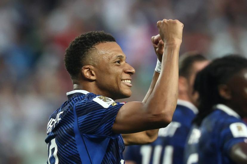 France's forward #10 Kylian Mbappe celebrates scoring his team's second goal during the 2026 World Cup Group I football match between France and Iraq at the Philadelphia Stadium in Philadelphia on June 22, 2026.   FRANCK FIFE / AFP