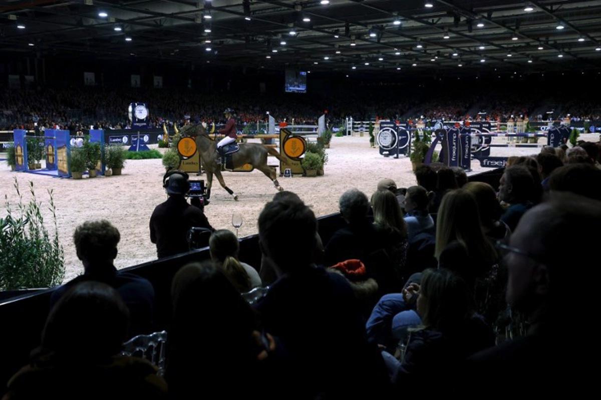 General view during the FEI World Cup Jumping event at the Parc des Expositions in Bordeaux, south-western France, on February 8, 2025.   ROMAIN PERROCHEAU / AFP