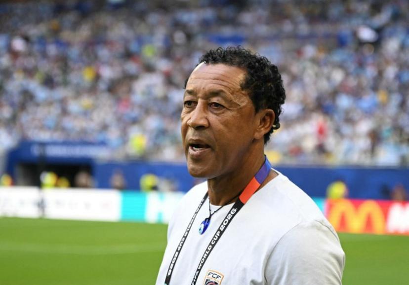 Cape Verde's head coach Bubista gestures ahead of the 2026 World Cup Group H football match between Uruguay and Cape Verde at the Miami Stadium in Miami Gardens on June 21, 2026.   CHANDAN KHANNA / AFP