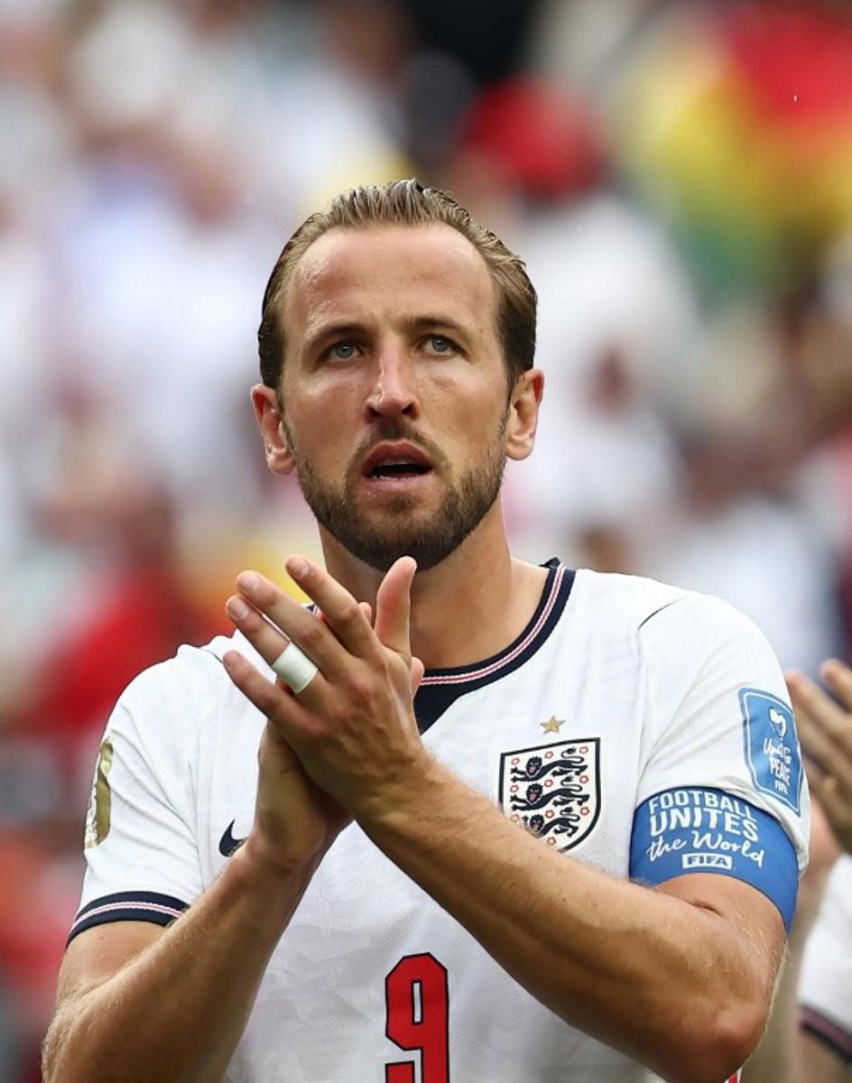 England's forward #09 Harry Kane reacts after a draw in the  2026 World Cup Group L football match between England and Ghana at the Boston Stadium in Foxborough on June 23, 2026.   FRANCK FIFE / AFP