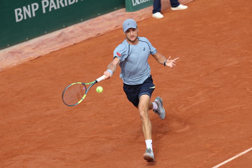 Belgian Raphael Collignon pictured in action during a third round match between Italian Arnaldi and Belgian Collignon, in the men's singles at the Roland Garros French Open tennis tournament, in Paris, France, Saturday 30 May 2026. This year's tournament takes place from 18 May to 07 June. BELGA PHOTO VIRGINIE LEFOUR