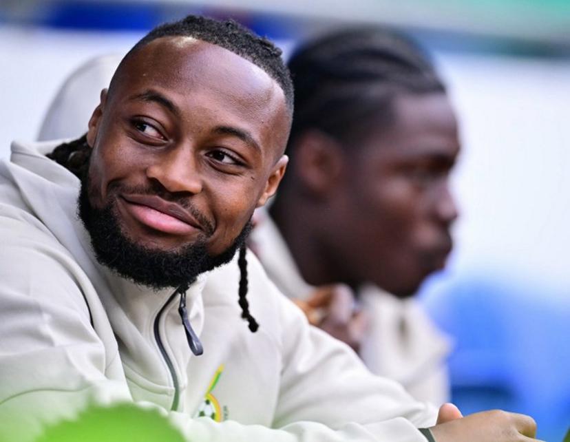 Ghana's forward #11 Antoine Semenyo reacts ahead of  the international friendly football match between Wales and Ghana ahead of the 2026 FIFA World Cup football tournament, at Cardiff City Stadium, in Cardiff, on June 2, 2026.   Ben STANSALL / AFP