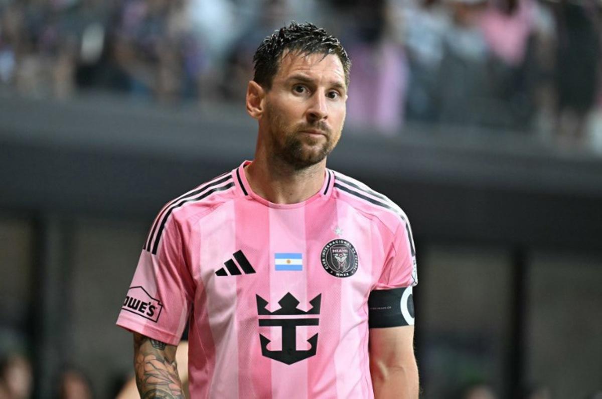 Inter Miami's Argentine forward #10 Lionel Messi looks on during the Major League Soccer (MLS) regular season football match between Inter Miami CF and Philadelphia Union at Nu Stadium in Miami, Florida, on May 24, 2026.   CHANDAN KHANNA / AFP