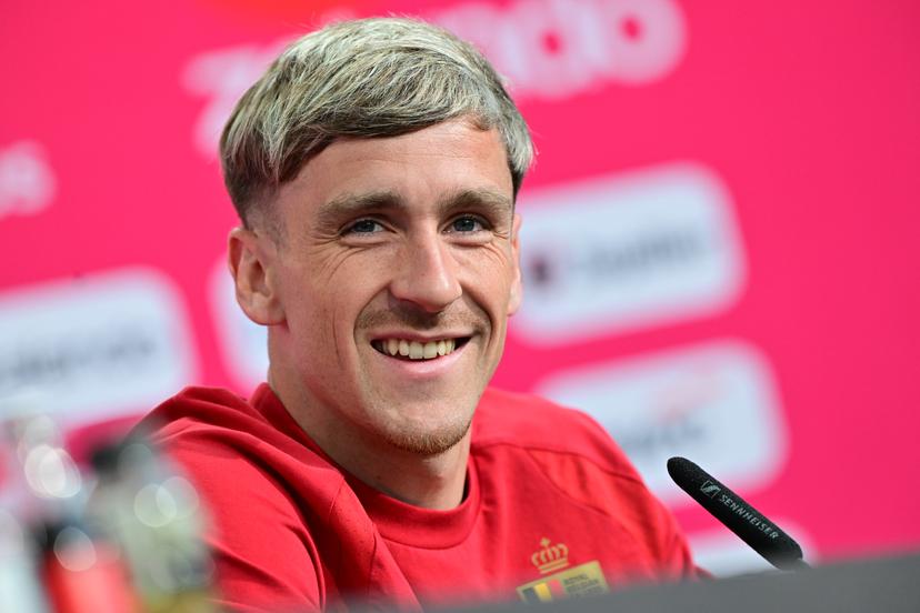 Belgium's Alexis Saelemaekers pictured during a press conference of Belgian national soccer team Red Devils in their base camp, home of the Seattle Sounders, Renton, Seattle, USA, on Wednesday 10 June 2026. The Red Devils prepare for the 2026 FIFA World Cup. BELGA PHOTO DIRK WAEM