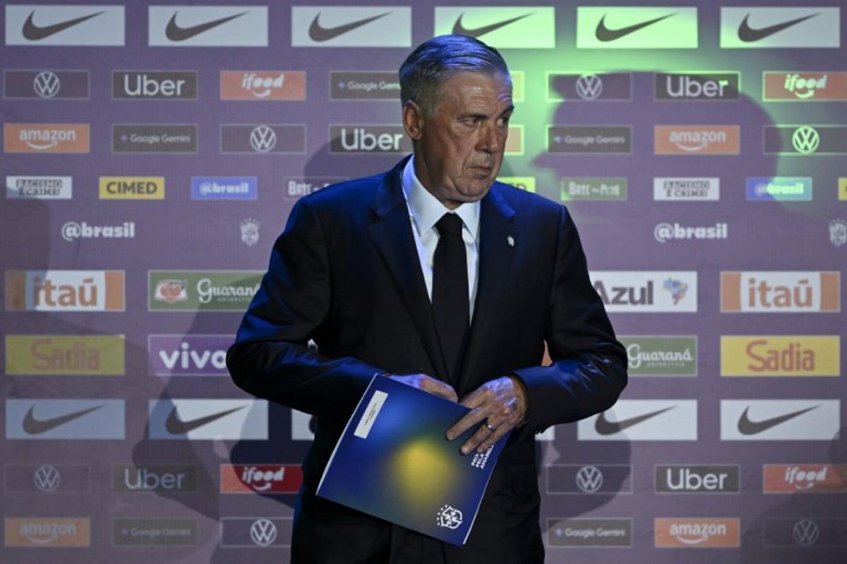 Brazil's football team head coach Carlo Ancelotti leaves after announcing Brazil's squad for the 2026 FIFA World Cup at the Museum of Tomorrow in downtown Rio de Janeiro, Brazil on May 18, 2026.  Mauro PIMENTEL / AFP