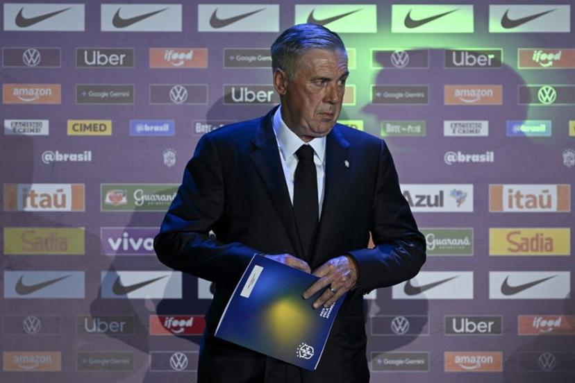 Brazil's football team head coach Carlo Ancelotti leaves after announcing Brazil's squad for the 2026 FIFA World Cup at the Museum of Tomorrow in downtown Rio de Janeiro, Brazil on May 18, 2026.  Mauro PIMENTEL / AFP