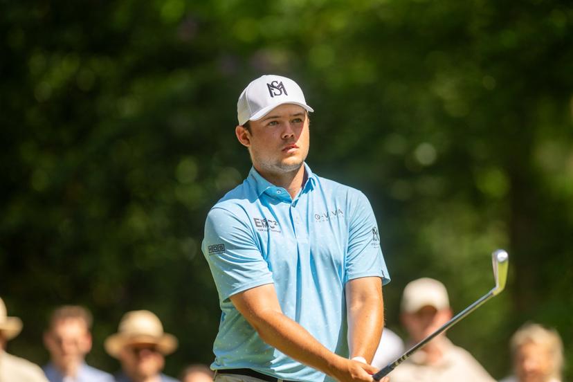 Belgian Kristof Ulenaers pictured in action during the final round (4/4) of the 2026 Soudal Open DP World Tour golf tournament in Schilde, Sunday 24 May 2026. The Soudal Open takes place from 21 to 24 May at the Rinkven Golf Club in Schilde. BELGA PHOTO JONAS ROOSENS