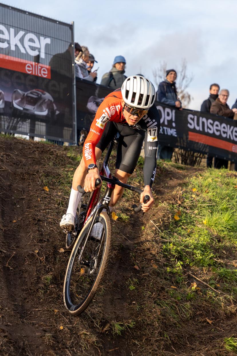 Czech Vaclav Jezek pictured in action during the men's elite race at the 'Jaarmarktcross' cyclocross cycling event in Niel, race 3/8 of the Superprestige competition, on Tuesday 11 November 2025. BELGA PHOTO ZENO DRUYTS