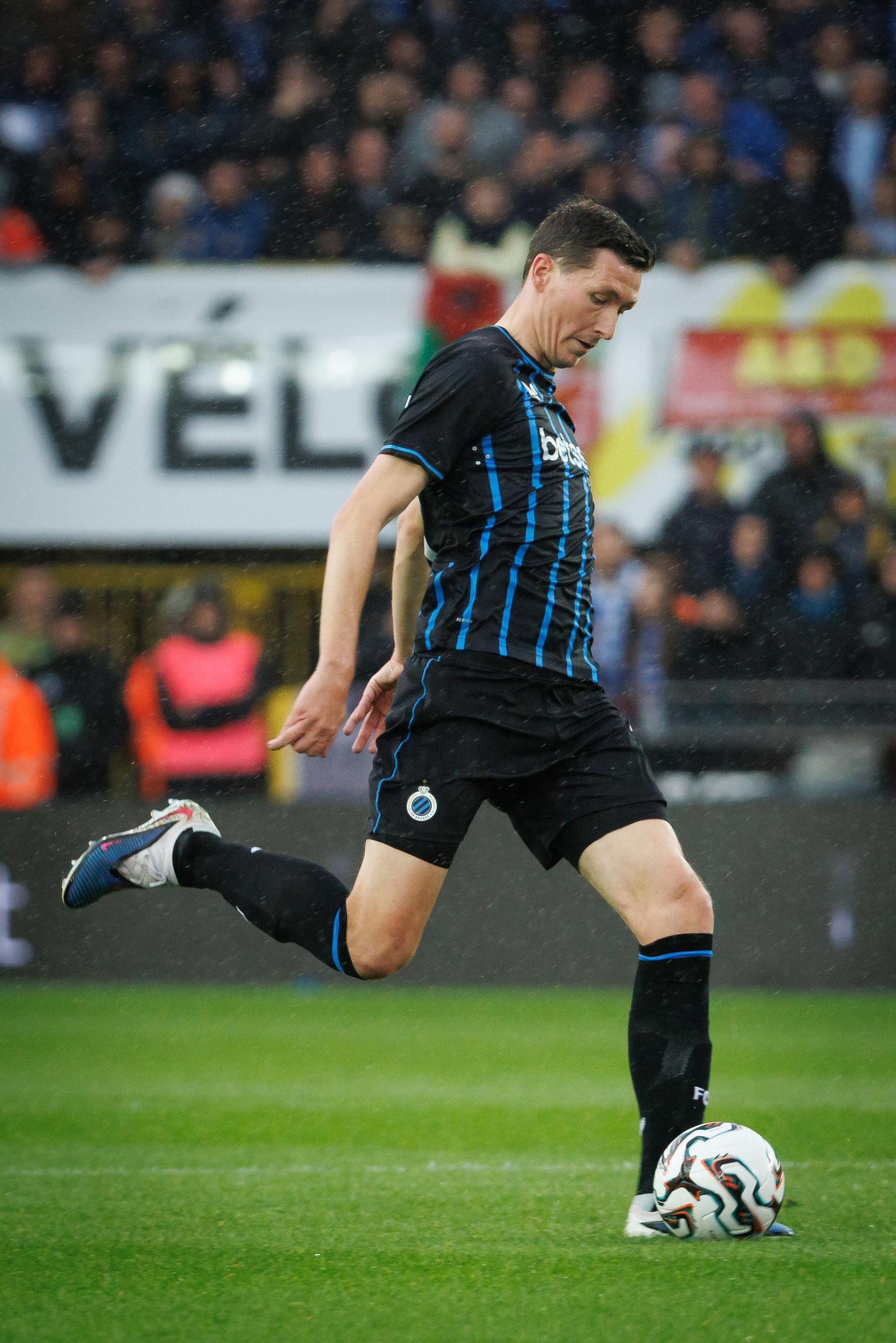 Club's Hans Vanaken scores a goal during a game between Belgian soccer team Club Brugge KV and Royale Union Saint-Gilloise, Sunday 17 May 2026 in Brugge, on day 8 of the Champion's Play-Off (PO 1) competition of the Jupiler Pro League. BELGA PHOTO KURT DESPLENTER