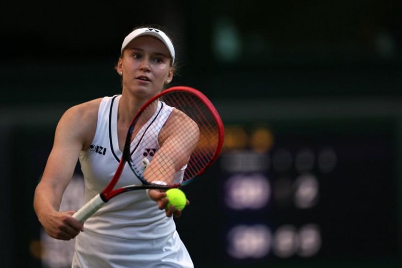 Kazakhstan's Elena Rybakina serves to US player Caty McNally during their women's singles second round tennis match on the fourth day of the 2026 Wimbledon Championships at The All England Lawn Tennis and Croquet Club in Wimbledon, southwest London, on July 2, 2026.  Adrian Dennis / AFP