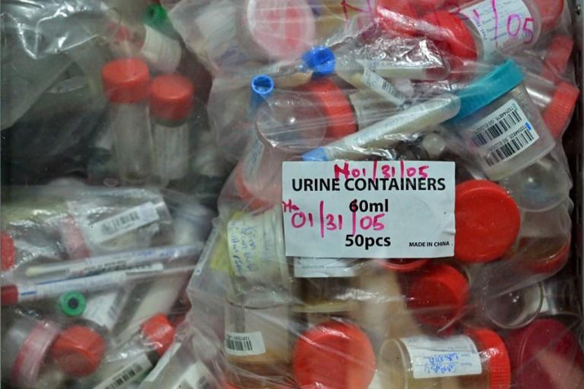This photograph taken on June 7, 2019 shows biological samples at Lancet laboratories, the only World Anti Doping Agency (WADA) accredited facility for eastern Africa, in the Kenyan capital of Nairobi. Between 2004 and August 2018, 138 Kenyan athletes tested positive, according to a report by the World Anti-Doping Agency (WADA) and thirty-four kenyan athletes are currently suspended, under Anti-Doping Agency of Kenya (ADAK)and/or Athletes International Federation rules for testing positive for performance enhancing drugs. TONY KARUMBA / AFP TO GO WITH AFP STORY BY CYRIL BELAUD

