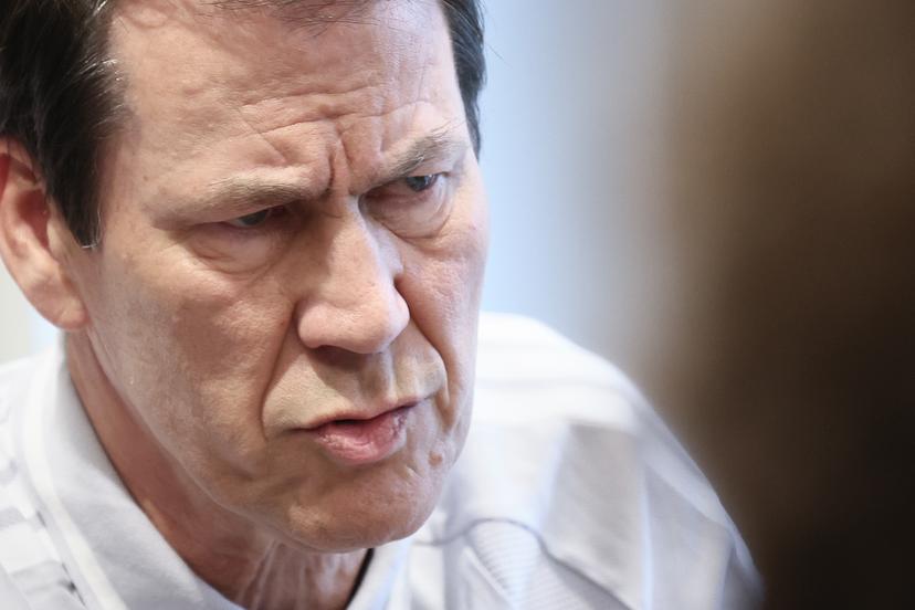 ATTENTION EDITORS EMBARGO TUESDAY JUNE 30th, 19.00 hrs CET Belgium's head coach Rudi Garcia pictured during a round table at the hotel of Belgian national soccer team Red Devils, on Monday 29 June 2026 in Seattle, USA. The Rode Duivels - Diables Rouges qualified for the knockout stage of the 2026 FIFA World Cup, where they'll meet Senegal in the round of 32 on July 1st. BELGA PHOTO BRUNO FAHY