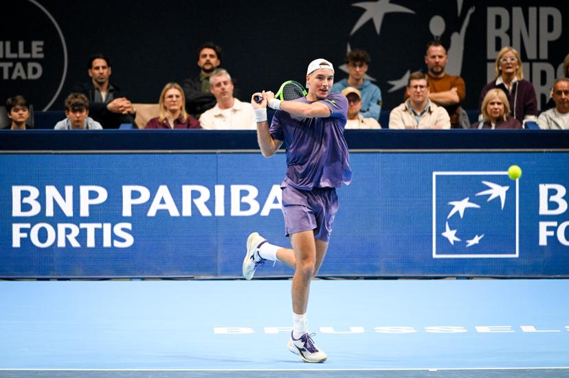 German Jan-Lennard Struff pictured in action during the semi final of the European Open ATP tennis tournament in Brussels, on Saturday 24 October 2026. This year's edition of the tournament is taking place from 17 to 25 October BELGA PHOTO ELIAS ROM
