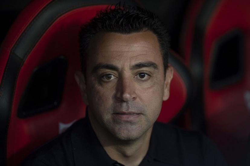 Barcelona's Spanish coach Xavi Hernandez is pictured prior to the Spanish league football match between Sevilla FC and FC Barcelona at the Ramon Sanchez Pizjuan stadium in Seville on May 26, 2024.  JORGE GUERRERO / AFP