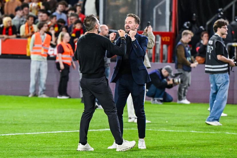 Club's head coach Ivan Leko celebrates after winning the title at a soccer match between KV Mechelen and Club Brugge KV, Thursday 21 May 2026 in Mechelen, on the ninth day of the Champion's Play-offs of the 2025-2026 'Jupiler Pro League' first division of the Belgian championship. BELGA PHOTO TOM GOYVAERTS