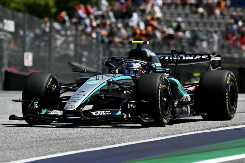 Mercedes' Italian driver Kimi Antonelli drives during the first practice session at the Red Bull Ring race track in Spielberg, Austria on June 26, 2026, ahead of the Formula One Austrian Grand Prix.  Joe Klamar / AFP