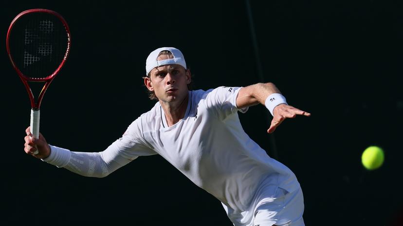 Belgian Zizou Bergs pictured in action during a tennis match between Belgian Bergs and British Fery, in the third round of the Men's singles at the Wimbledon grand slam tennis tournament in London, Britain, Saturday 04 July 2026.  BELGA PHOTO BENOIT DOPPAGNE
