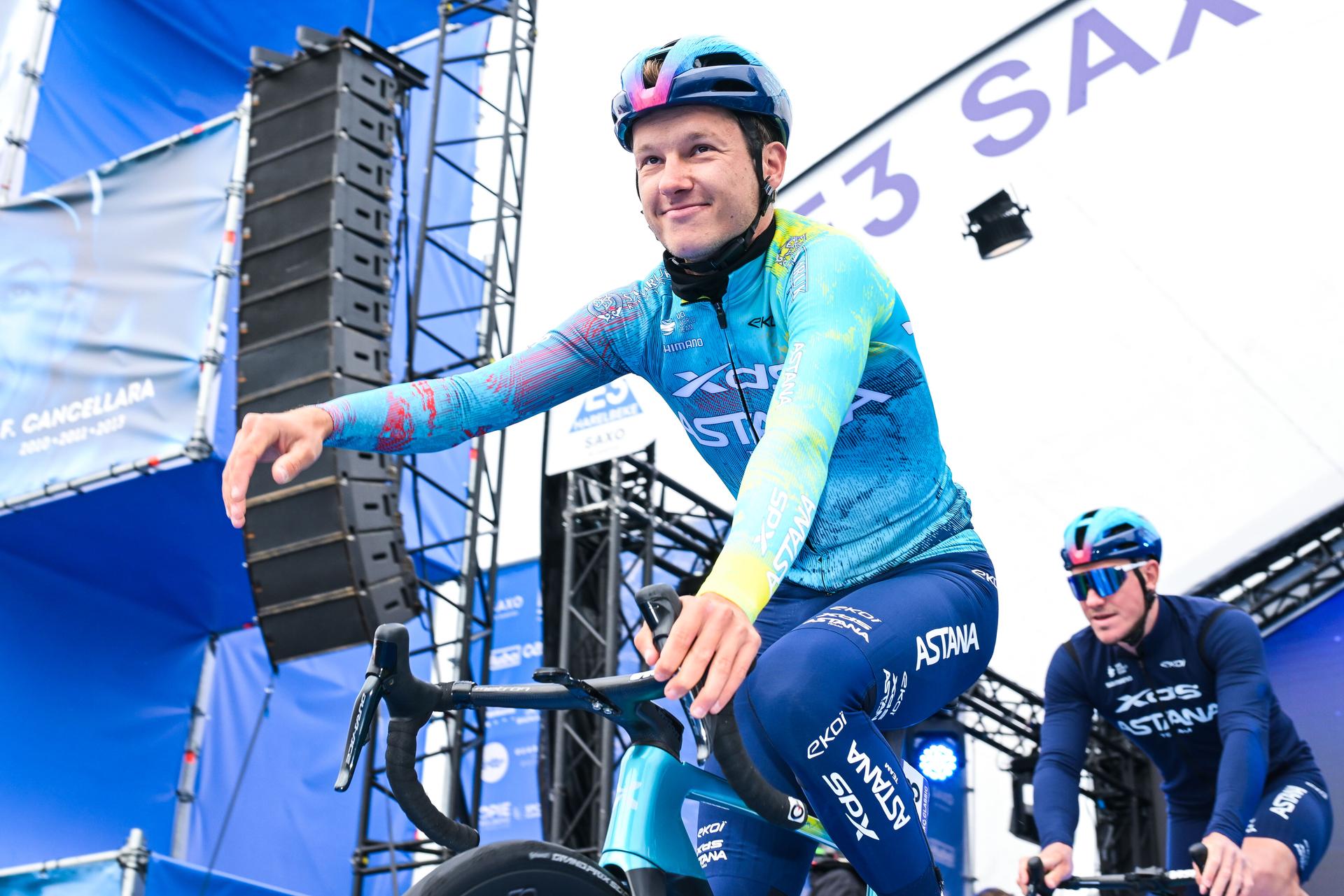 Belgian Arjen Livyns of XDS Astana Team pictured at the start of the 'E3 Saxo Bank Classic' one day cycling race, 208,8km from and to Harelbeke, on Friday 27 March 2026. BELGA PHOTO DAVID PINTENS