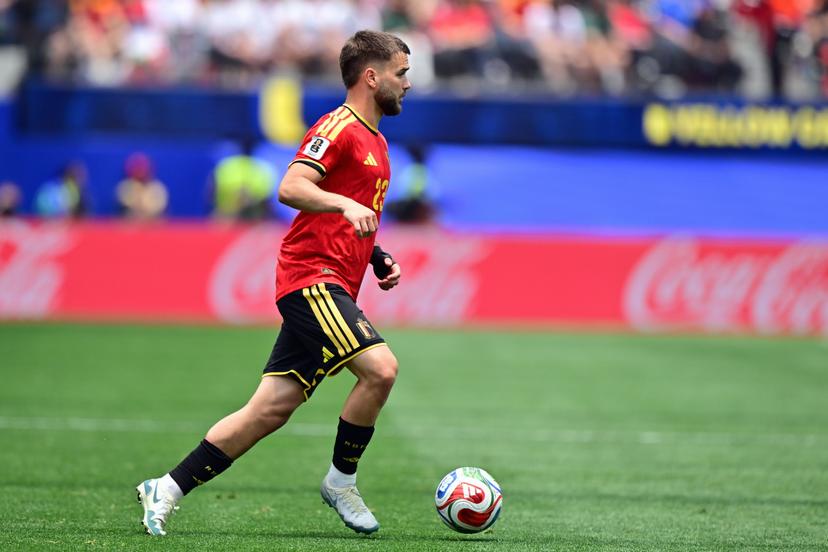 Belgium's Nicolas Raskin pictured in action during a soccer game between Belgian national team Red Devils and Iran, on Sunday 21 June 2026, at the SoFi stadium in Los Angeles, the second game in the group stage of the FIFA World Cup 2026 in the United States of America. The Diables Rouges - Rode Duivels were drawn into Group G. BELGA PHOTO DIRK WAEM