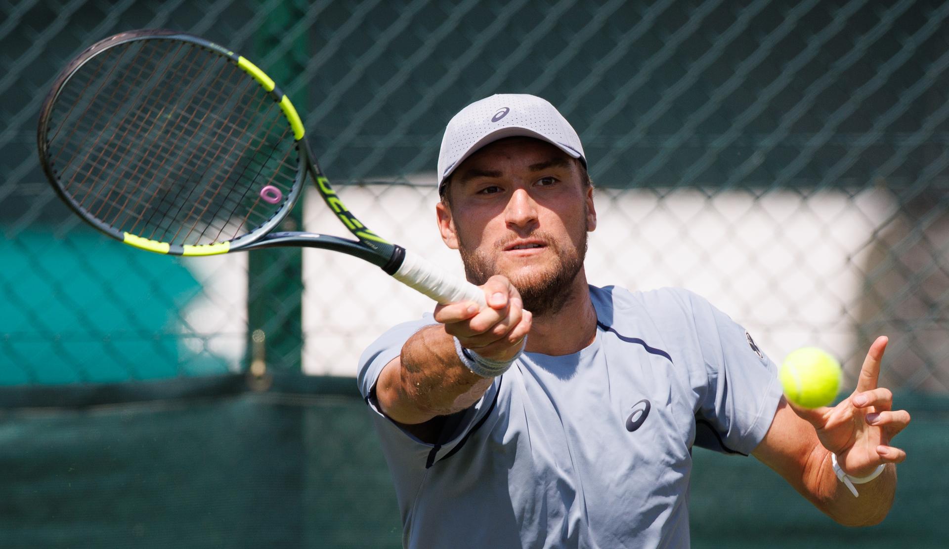 Belgian Raphael Collignon pictured in action during the afternoon training session the preparations ahead of the Wimbledon grand slam tennis tournament in London, Britain, Friday 26 June 2026. The main tournament is starting on Monday 29th June. BELGA PHOTO BENOIT DOPPAGNE