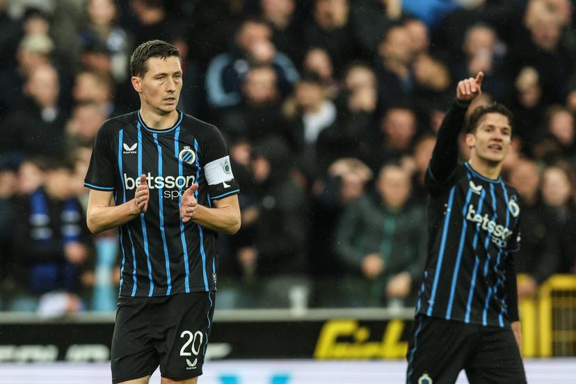 Club's Hans Vanaken celebrates after scoring during a game between Belgian soccer team Club Brugge KV and Royale Union Saint-Gilloise, Sunday 17 May 2026 in Brugge, on day 8 of the Champion's Play-Off (PO 1) competition of the Jupiler Pro League. BELGA PHOTO BRUNO FAHY