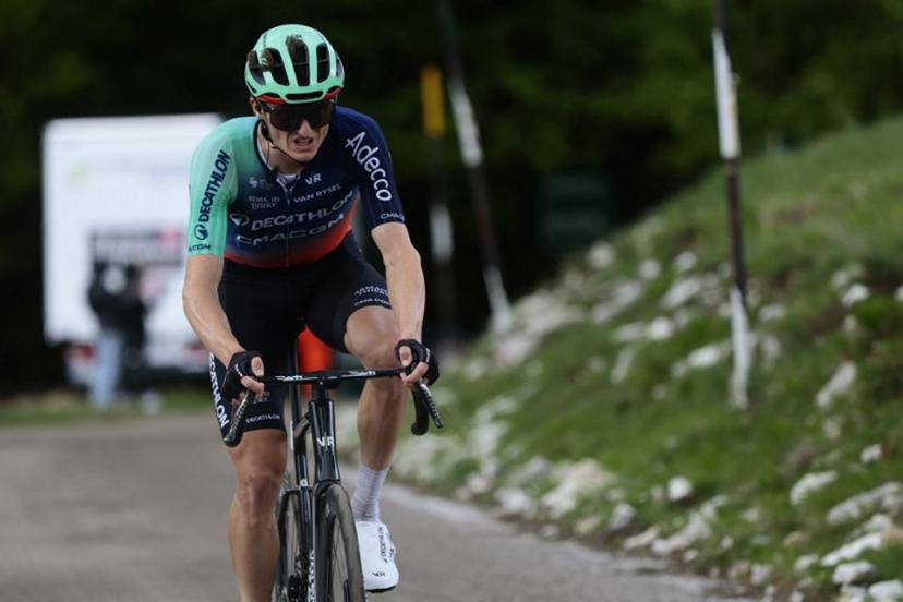 Decathlon CMA CGM Team Austrian rider Felix Gall rides during the 7th stage of the Giro d'Italia 2026 - Tour of Italy cycling race between Formia and Blockhaus, Italy, on May 15, 2026.  Luca Bettini / AFP