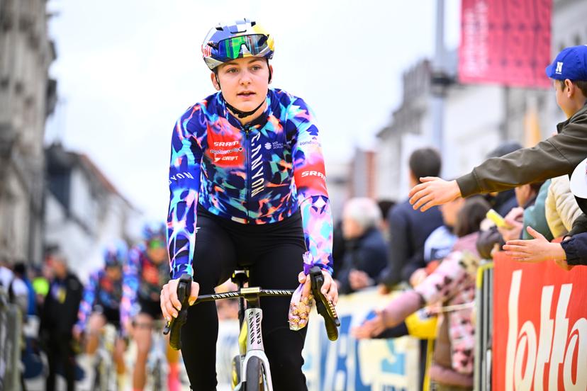 British Zoe Backstedt of Canyon-SRAM pictured at the start of the women's race of the 'Ronde van Vlaanderen/ Tour des Flandres/ Tour of Flanders' UCI WorldTour one day cycling race, 164,1 km with start and finish in Oudenaarde, Sunday 05 April 2026. BELGA PHOTO JASPER JACOBS