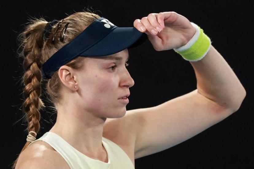 Kazakhstan's Elena Rybakina prepares to play a point against Belarus' Aryna Sabalenka during their women's singles final match on day fourteen of the Australian Open tennis tournament in Melbourne on January 31, 2026.  DAVID GRAY / AFP