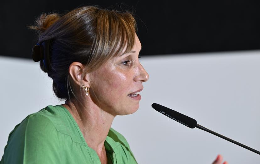 Memorial Van Damme meeting director Kim Gevaert pictured during a press conference on the 49th edition of the Memorial Van Damme athletics event in Brussels, Monday 18 August 2025. The 2025 Allianz Memorial Van Damme Diamond League meeting take place on 22 Augustus 2025. BELGA PHOTO ERIC LALMAND
