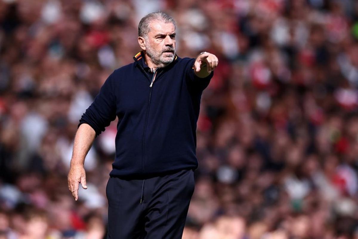 Nottingham Forest's Australian manager Ange Postecoglou gestures on the touchline during the English Premier League football match between Arsenal and Nottingham Forest at the Emirates Stadium in London on September 13, 2025.   HENRY NICHOLLS / AFP