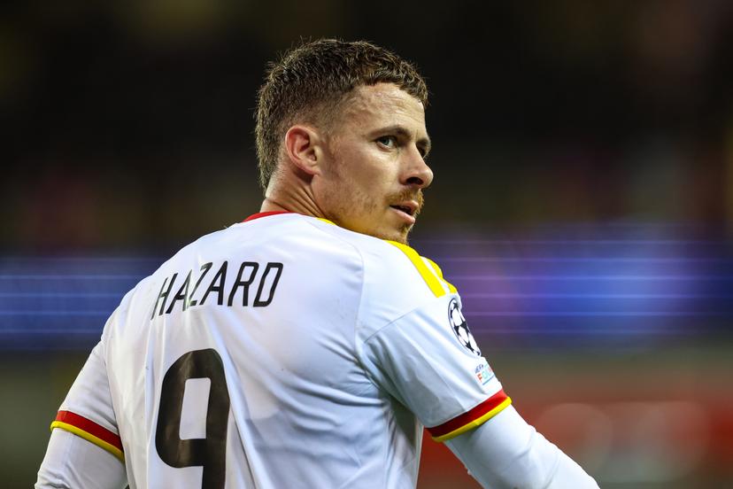 Lens' Thorgan Hazard is pictured during a soccer game between Belgian Club Brugge KV and French Racing Club de Lens, Wednesday 21 October 2026 in Brugge, on day three of the UEFA Champions League league phase. BELGA PHOTO BRUNO FAHY
