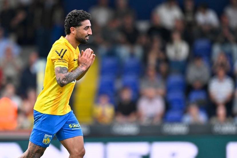Westerlo's Allahyar Sayyadmanesh pictured during a soccer match between KVC Westerlo and Oud-Heverlee Leuven, Saturday 02 May 2026 in Westerlo, on day 6 of the Europe Play-offs (PO2) of the 2025-2026 'Jupiler Pro League' first division of the Belgian championship. BELGA PHOTO JOHAN EYCKENS