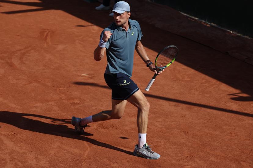 Belgian Raphael Collignon and pictured in action during a first round match in the men's singles between Australian Vukic and Belgian Collignon at the Roland Garros French Open tennis tournament, in Paris, France, Monday 25 May 2026. This year's tournament takes place from 18 May to 07 June. BELGA PHOTO VIRGINIE LEFOUR