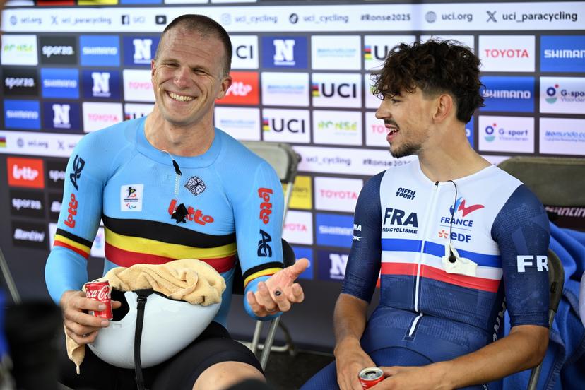 Belgium Ewoud Vromant (MC2) pictured during the individual time trial at the UCI Para-cycling Road World Championships, Friday 29 August 2025, in Ronse. The UCI Para-Cycling Road World Championships take place from 28 to 31 Augustus in Ronse. BELGA PHOTO JASPER JACOBS
