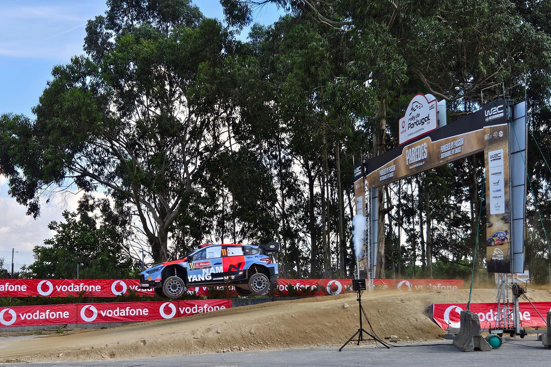 Thierry Neuville and Martijn Wydaeghe  pictured in action at the shakedown race of the Rally de Portugal event in Baltar, Portugal on Wednesday 06 May 2026. BELGA PHOTO ERIC DUPAIN