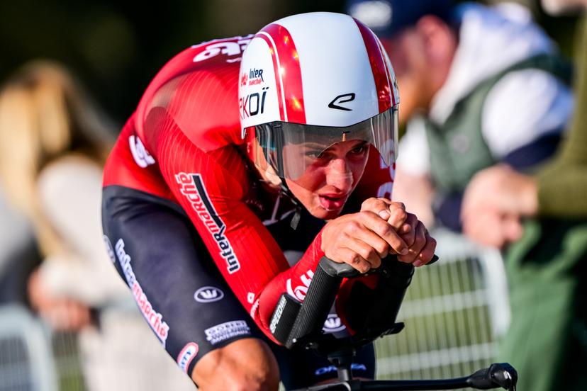 Dutch Huub Artz of Lotto-Intermarche pictured in action during the first stage of the Tirreno-Adriatico cycling race, a 11,5km individual time trial in Lido di Camaiore, Italy, Monday 09 March 2026. BELGA PHOTO DIRK WAEM
