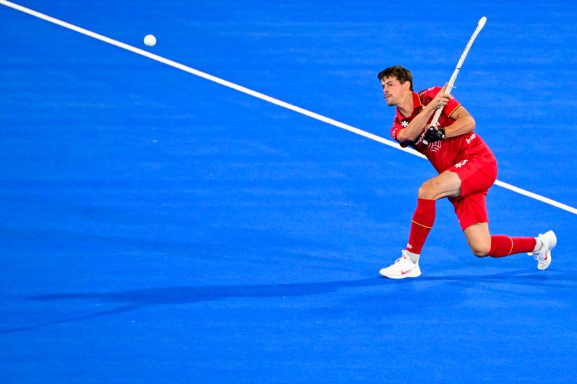 Belgium's Tommy Willems pictured during a hockey game between Belgium's Red Lions and France, the first (out of three) matches during the group stage of the men's 2026 Hockey World Cup, Saturday 15 August 2026 in Wavre. The 2026 edition of the Hockey World Cup takes place in Belgium and The Netherlands from August 15 to August 30. BELGA PHOTO DIRK WAEM