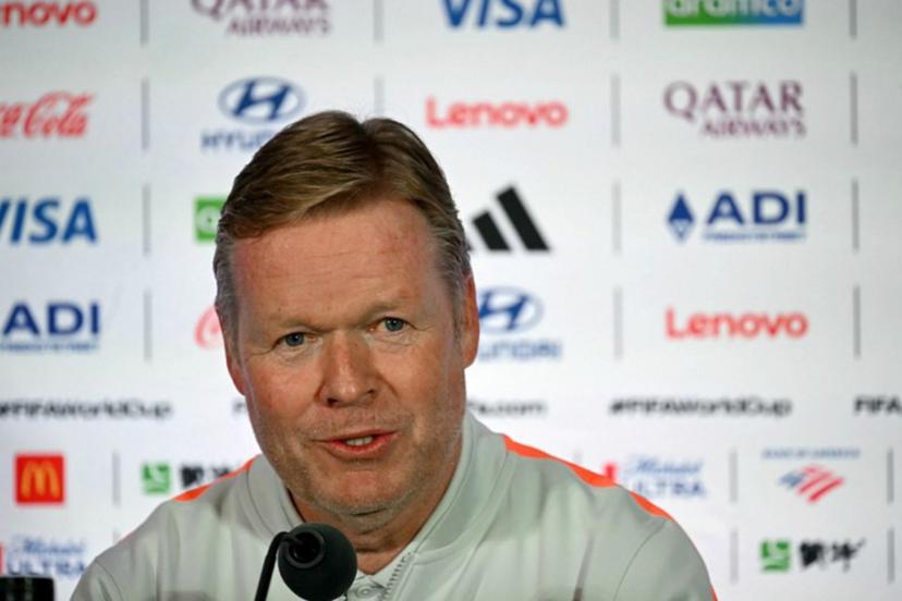 Netherlands' head coach Ronald Koeman gives an MD-1 press conference at the Houston Stadium in Houston on June 19, 2026, on the eve of the 2026 World Cup Group F football match between the Netherlands and Sweden.   RONALDO SCHEMIDT / AFP