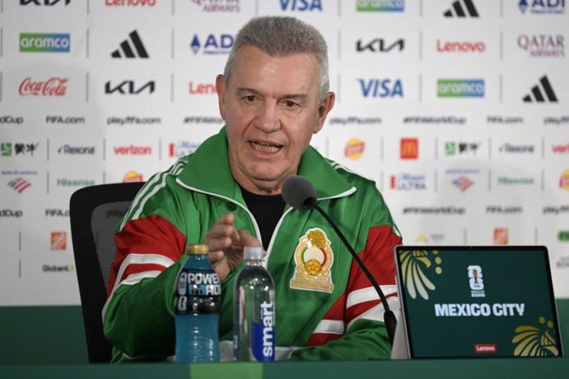 Mexico's head coach Javier Aguirre gives a press conference at the Mexico City Stadium in Mexico City on June 10, 2026, on the eve of the 2026 World Cup football match between Mexico and South Africa.  Alfredo ESTRELLA / AFP