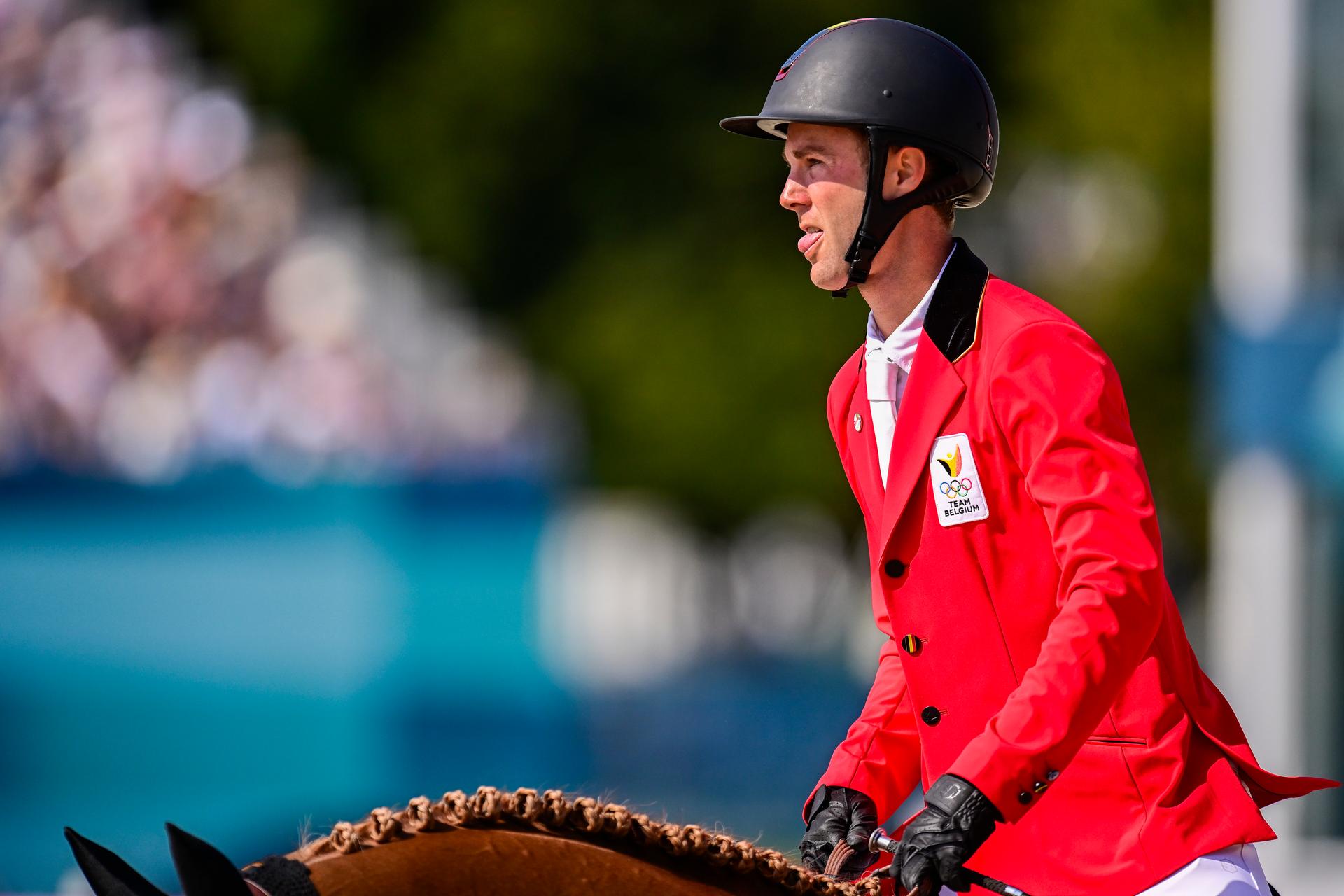 Belgian rider Gilles Thomas and his horse Ermitrage Kalone pictured in action during the Equestrian Mixed Individual Jumping final at the Paris 2024 Olympic Games, on Tuesday 06 August 2024 in Paris, France. The Games of the XXXIII Olympiad are taking place in Paris from 26 July to 11 August. The Belgian delegation counts 165 athletes competing in 21 sports. BELGA PHOTO DIRK WAEM