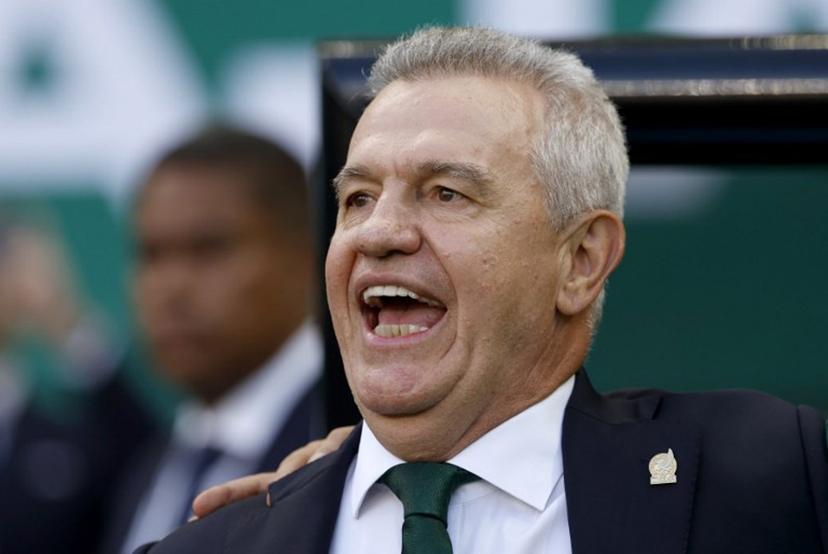 Mexico's head coach Javier Aguirre sings the national anthem ahead of the 2026 World Cup Group A football match between Mexico and South Korea at the Guadalajara Stadium in Zapopan on June 18, 2026.   Ulises RUIZ / AFP