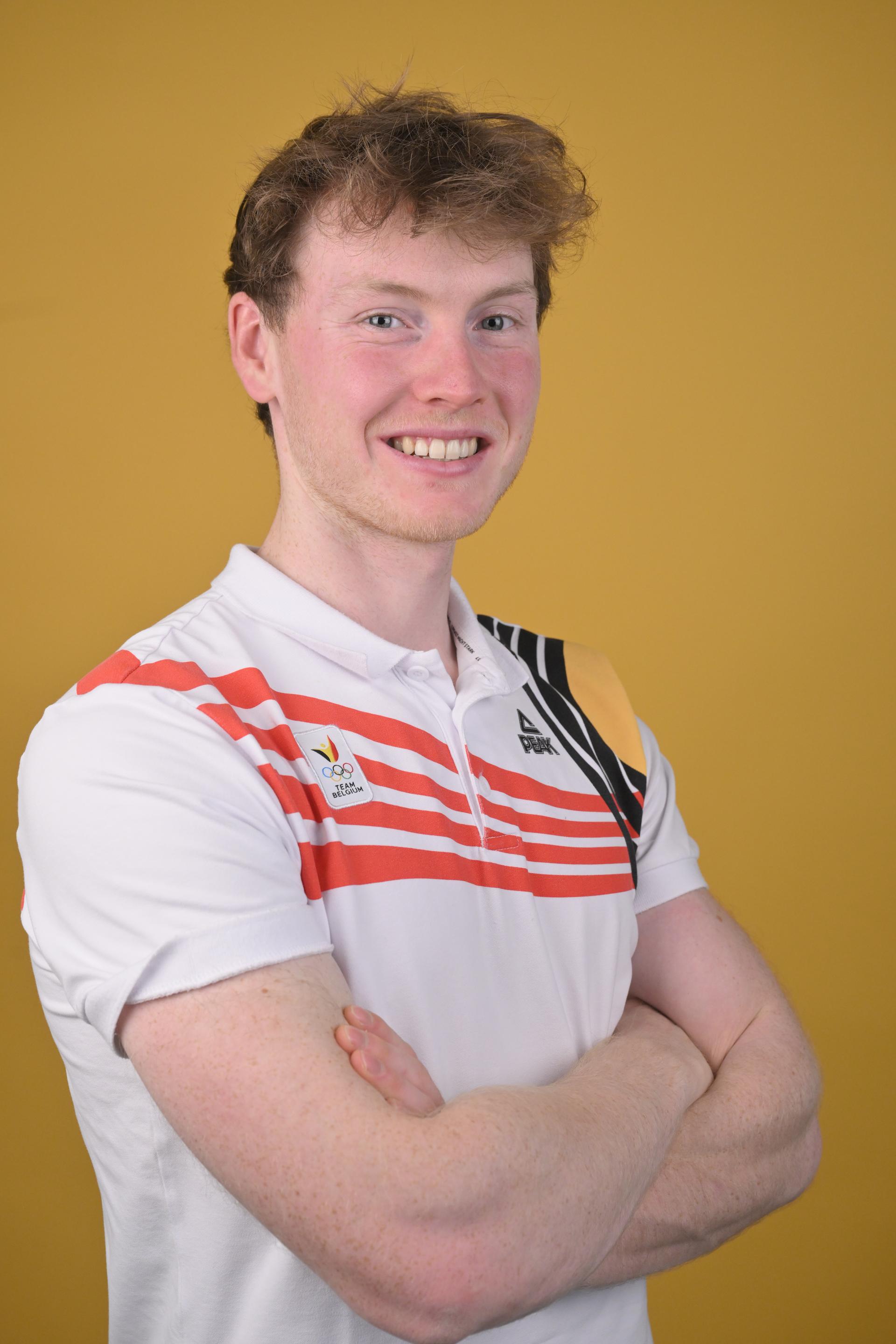 Belgian athlete Tibo Vyvey poses for the photographer during the annual stage of Team Belgium (13-20/11), in Belek, Turkey, Friday 15 November 2024, BELGA PHOTO ERIC LALMAND