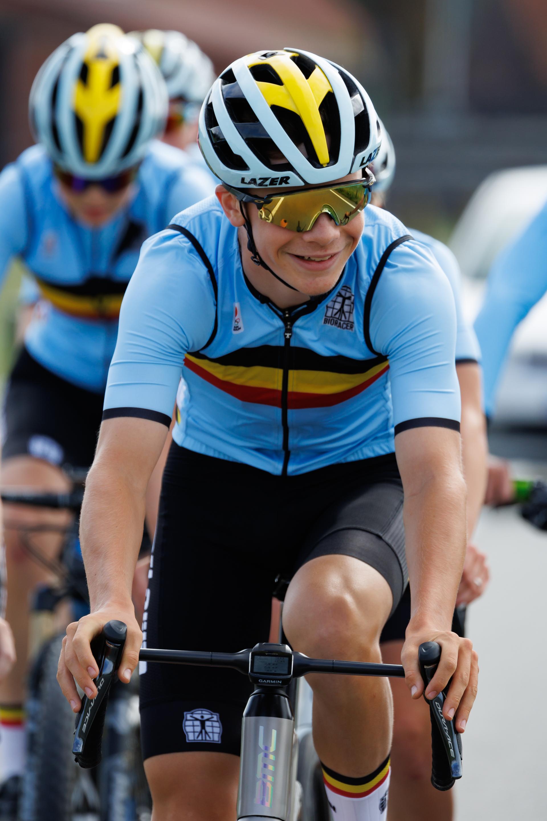 Belgian Athlete Mauro Keppens pictured in action during a training session at a team building training camp of the young Team Belgium athletes in Gent, Wednesday 19 July 2023. These Team Belgium Youth athletes will soon take part in the European Youth Olympic Festival (EYOF) from 23 to 29 July and will continue their preparations for this EYOF-tournament in the topsport accommodation in Gent. BELGA PHOTO KURT DESPLENTER
