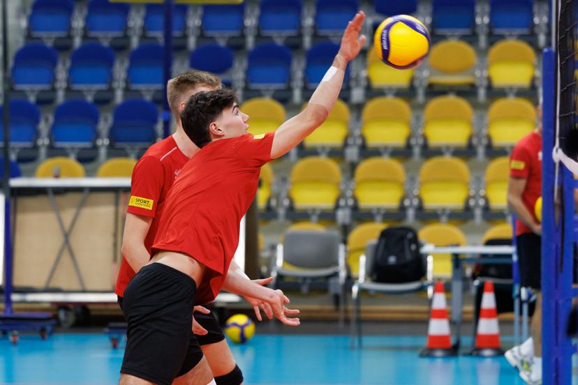 Belgium's Gorik Lantsoght pictured in action during the media day of the Red Dragons, Belgian national men's volleyball team, ahead of the World Championship, in Roeselare, on Thursday 04 September 2025. The FIVB 2025 Volleyball World Championship take place from 12 to 28 September in the Philippines. BELGA PHOTO KURT DESPLENTER