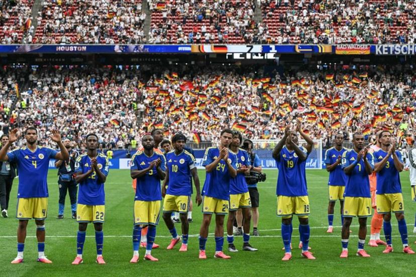 Curacao's players react after losing during the 2026 World Cup Group E football match between Germany and Curacao at the Houston Stadium in Houston on June 14, 2026.   RONALDO SCHEMIDT / AFP