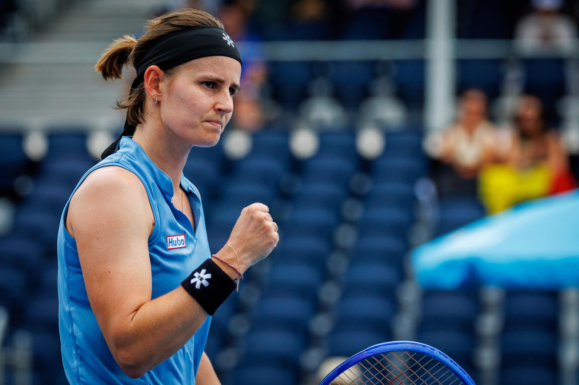 Belgium's Greet Minnen pictured during a third round qualifying match against Poland's Linda Klimovicova in the women singles at the Australian Open, Melbourne Park, Melbourne on Thursday 15 January 2026.  BELGA PHOTO PATRICK HAMILTON  --- BENELUX ONLY   ---