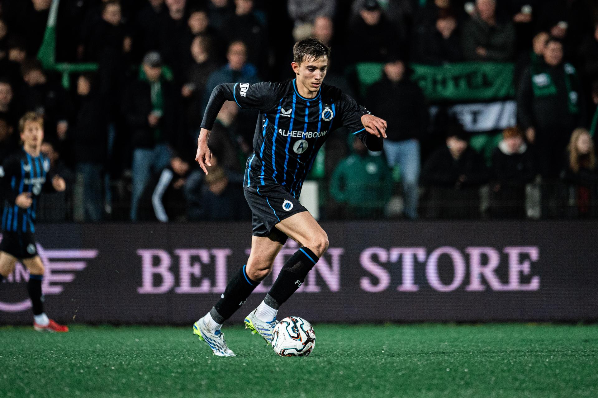 Club's Gianluca Okon-Engstler pictured in action during a soccer game between Lommel SK and Club NXT, Saturday 11 April 2026 in Lommel, on day 33 (out of 34) of the 2025-2026 'Challenger Pro League' 1B second division of the Belgian championship. BELGA PHOTO EMILE WINDAL