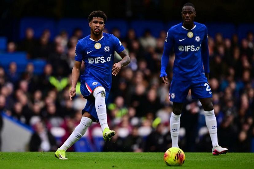 Chelsea's Brazilian midfielder #17 Andrey Santos passes the ball during the English Premier League football match between Chelsea and Burnley at Stamford Bridge in London on February 21, 2026.  Ben STANSALL / AFP