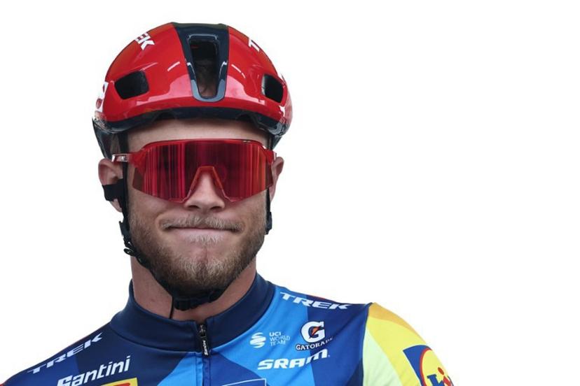 Lidl-Trek's Italian rider Jonathan Milan arrives at the start of the 123rd edition of the Paris-Roubaix one-day classic cycling race, 258.3 km between Compiègne and Roubaix, northern France, on April 12, 2026.   Anne-Christine POUJOULAT / AFP